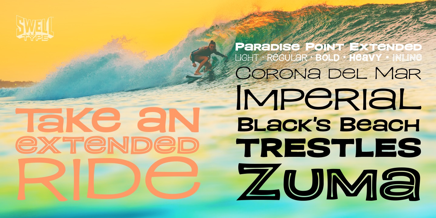 Przykład czcionki Paradise Point Inline Condensed